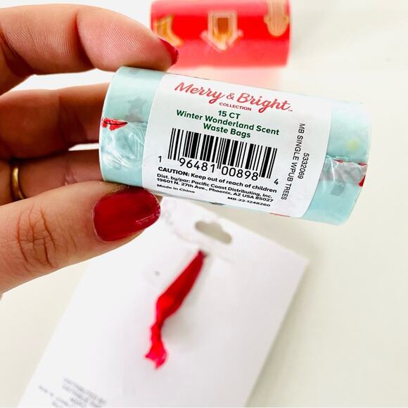 NEW Dog Puppy Bundle Christmas Tree Silver Paw Print Ornament Scented Doggy Bag - Picture 4 of 5